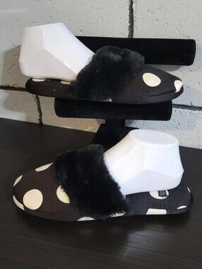 BUNDLE SALE!  Victoria's Secret Black & White Polka Dot Slippers Sz M